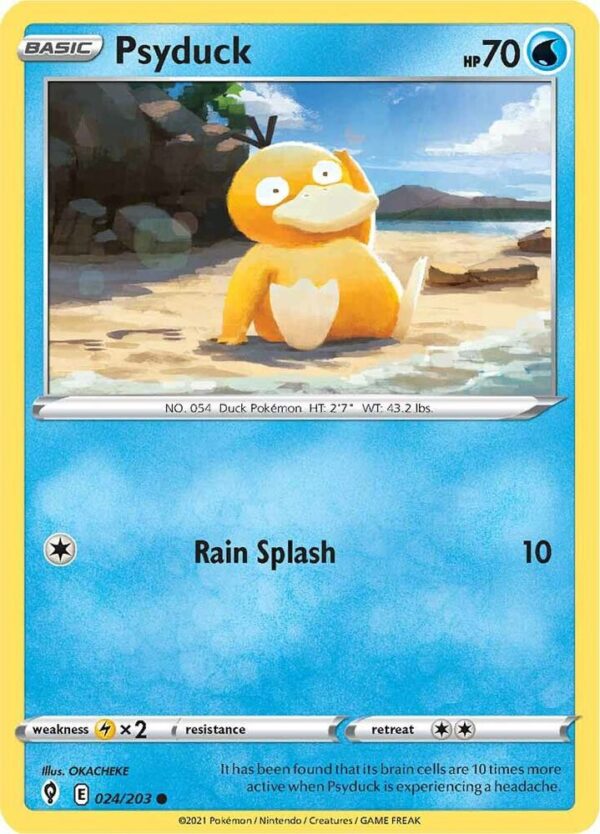 Psyduck 024/203 Reverse Holofoil SWSH07: Evolving Skies Psyduck 024/203 Reverse Holofoil SWSH07: Evolving Skies