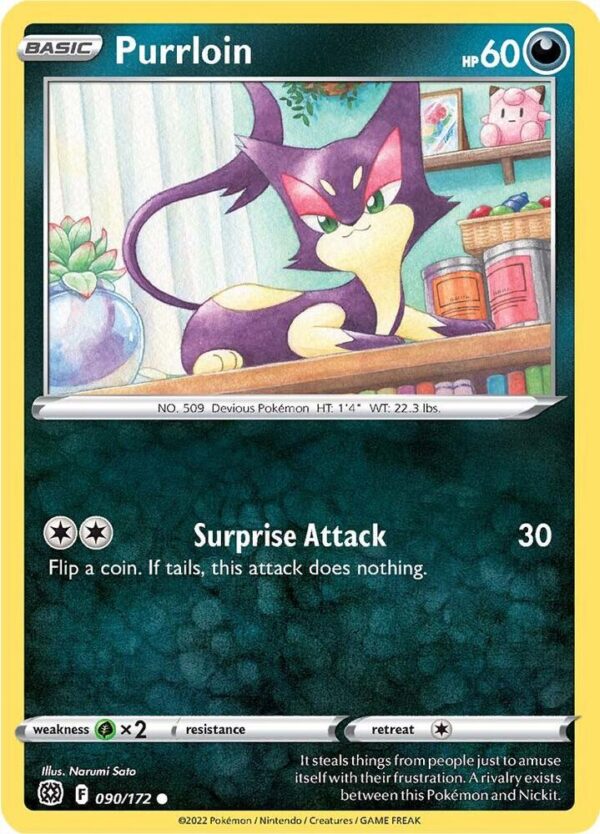 Purrloin 090/172 Normal SWSH09: Brilliant Stars