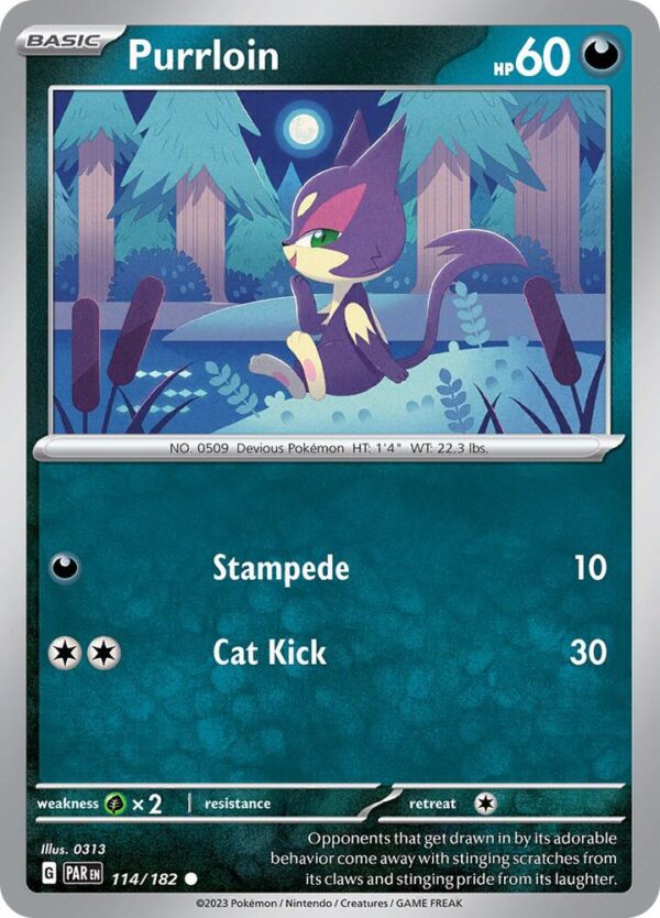 Purrloin 114/182 Reverse Holofoil SV04: Paradox Rift