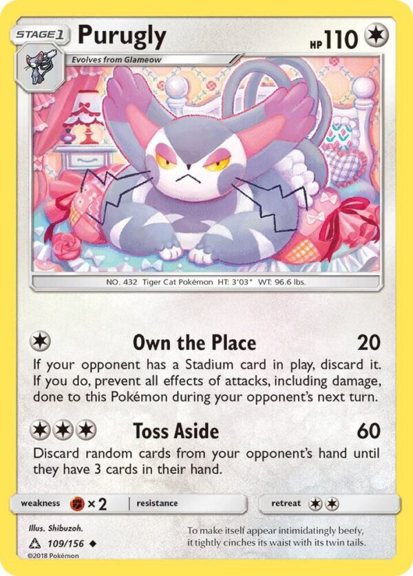 Purugly 109/156 Reverse Holofoil SM – Ultra Prism