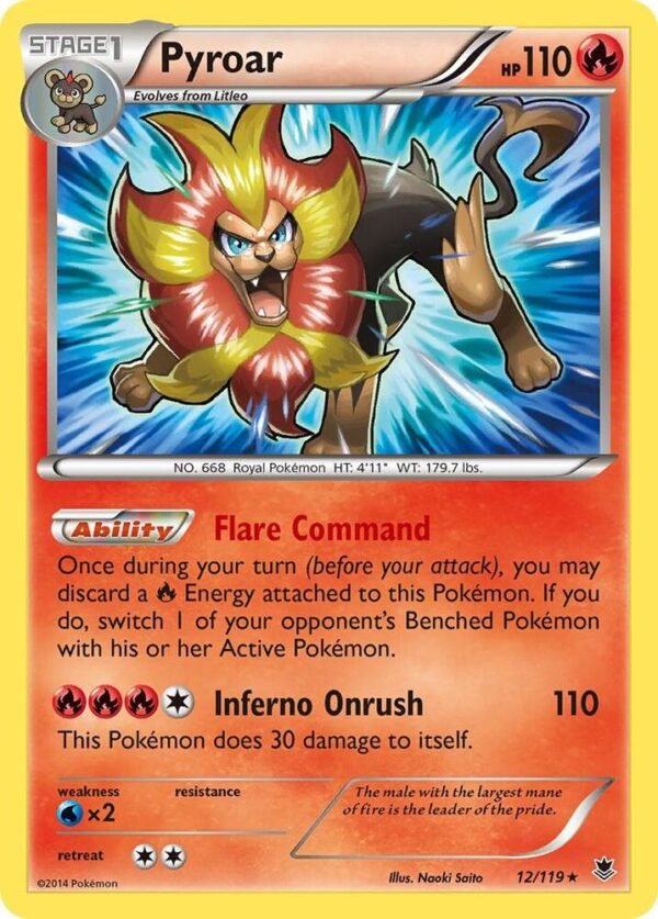 Pyroar 12/119 Reverse Holofoil XY – Phantom Forces