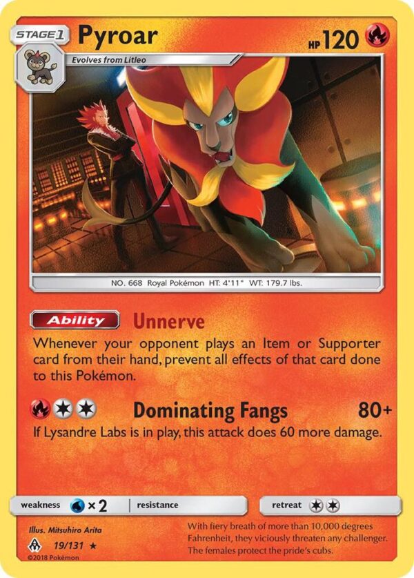 Pyroar 19/131 Holofoil SM – Forbidden Light Pyroar 19/131 Holofoil SM – Forbidden Light