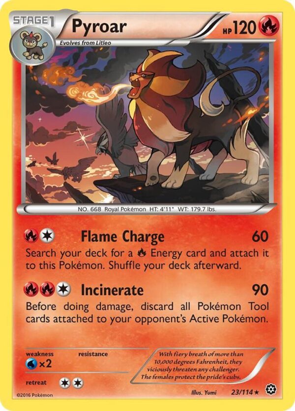 Pyroar 23/114 Reverse Holofoil XY – Steam Siege