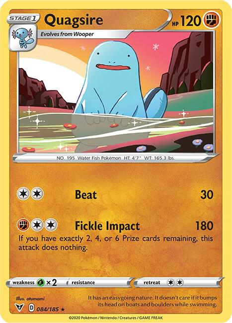 Quagsire 084/185 Reverse Holofoil SWSH04: Vivid Voltage