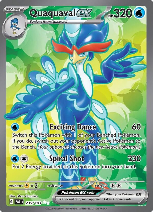 Quaquaval ex 235/193 Holofoil SV02: Paldea Evolved Quaquaval ex 235/193 Holofoil SV02: Paldea Evolved
