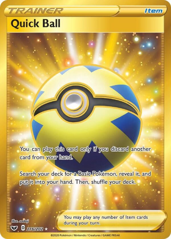 Quick Ball (Secret) 216/202 Holofoil SWSH01: Sword & Shield Base Set