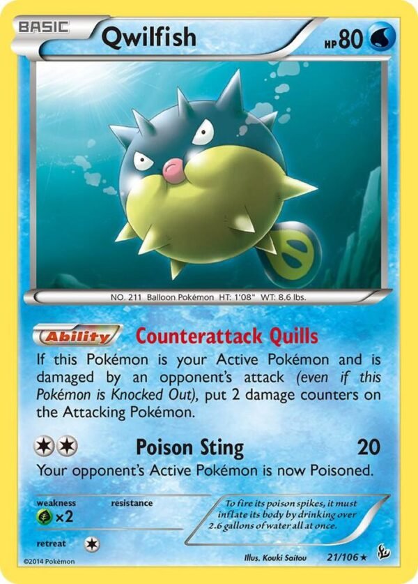 Qwilfish 21/106 Reverse Holofoil XY – Flashfire