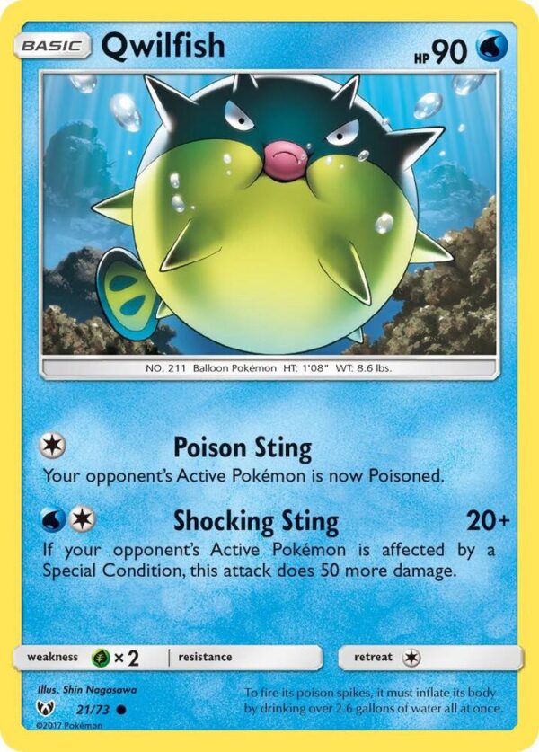 Qwilfish 21/73 Reverse Holofoil Shining Legends