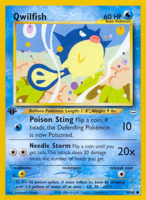Qwilfish 49/64 1st Edition Neo Revelation