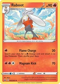 Raboot (032) | 032/202 | Reverse Holofoil | SWSH01: Sword & Shield Base Set