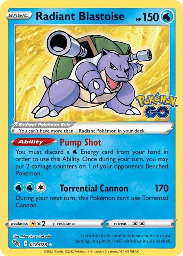 Radiant Blastoise 018/078 Holofoil Pokemon GO Radiant Blastoise 018/078 Holofoil Pokemon GO