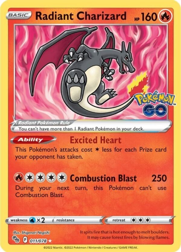 Radiant Charizard 011/078 Holofoil Pokemon GO Radiant Charizard 011/078 Holofoil Pokemon GO
