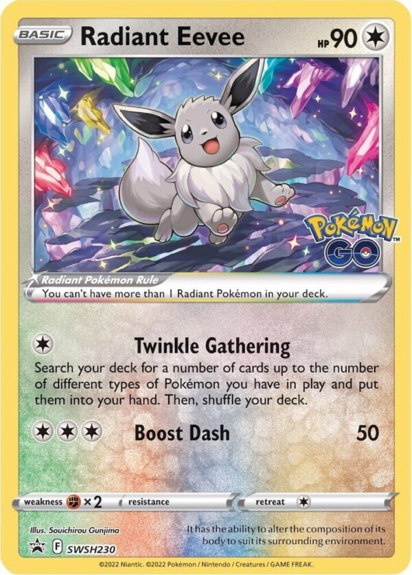Radiant Eevee SWSH230 Holofoil SWSH: Sword & Shield Promo Cards Radiant Eevee SWSH230 Holofoil SWSH: Sword & Shield Promo Cards