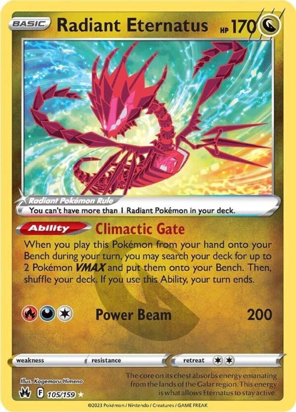 Radiant Eternatus 105/159 Holofoil Crown Zenith Radiant Eternatus 105/159 Holofoil Crown Zenith