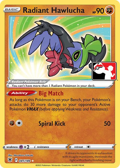 Radiant Hawlucha 081/189 Holofoil Prize Pack Series Cards