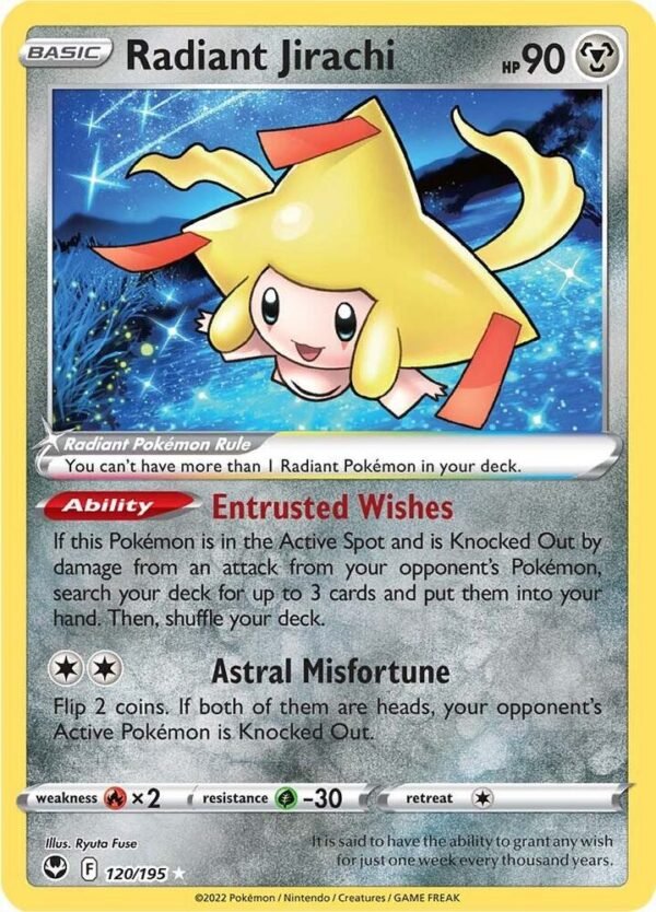 Radiant Jirachi 120/195 Holofoil SWSH12: Silver Tempest Radiant Jirachi 120/195 Holofoil SWSH12: Silver Tempest