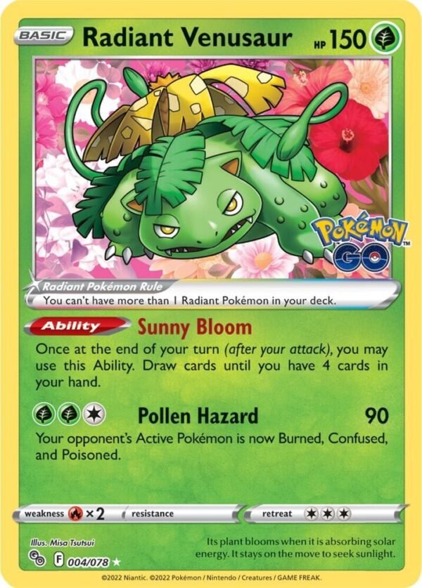 Radiant Venusaur 004/078 Holofoil Pokemon GO