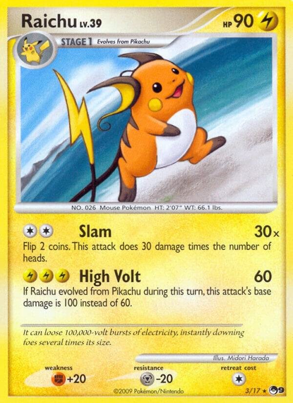 Raichu 003/017 Reverse Holofoil POP Series 9 Raichu 003/017 Reverse Holofoil POP Series 9