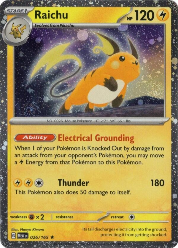 Raichu 026/165 (Cosmos Holo) Holofoil Miscellaneous Cards & Products Raichu 026/165 (Cosmos Holo) Holofoil Miscellaneous Cards & Products