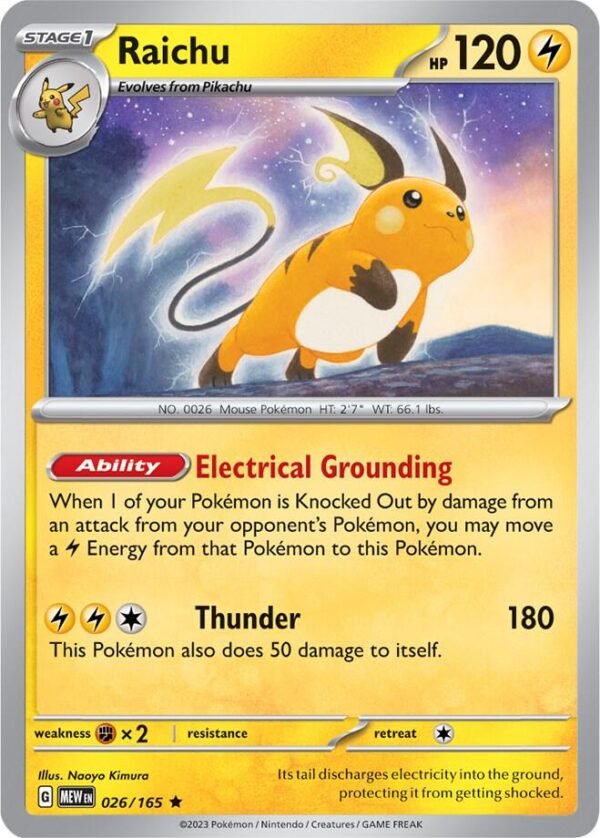 Raichu 026/165 Reverse Holofoil SV: Scarlet & Violet 151