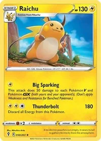 Raichu | 050/203 | Reverse Holofoil | SWSH07: Evolving Skies