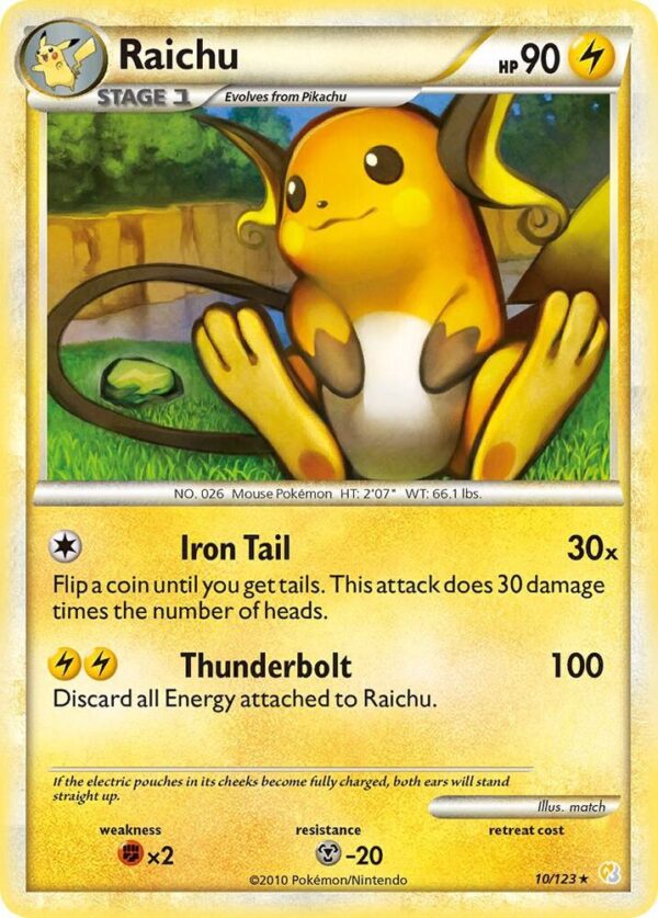 Raichu 10/123 Reverse Holofoil HeartGold SoulSilver