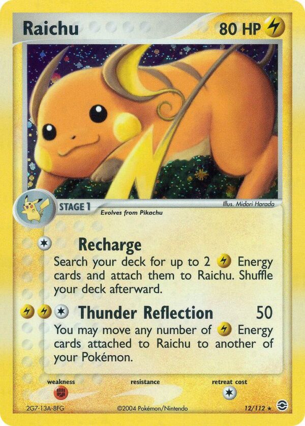 Raichu 12/112 Reverse Holofoil FireRed & LeafGreen