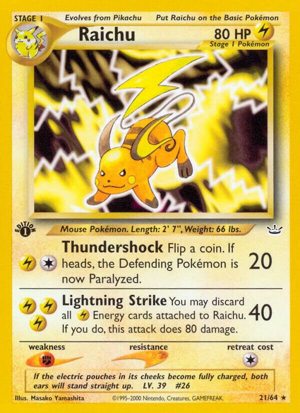 Raichu 21/64 1st Edition Neo Revelation