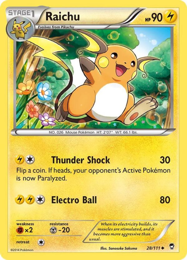 Raichu 28/111 Normal XY – Furious Fists