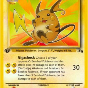 Raichu (29) 29/62 1st Edition Fossil Raichu (29) 29/62 1st Edition Fossil