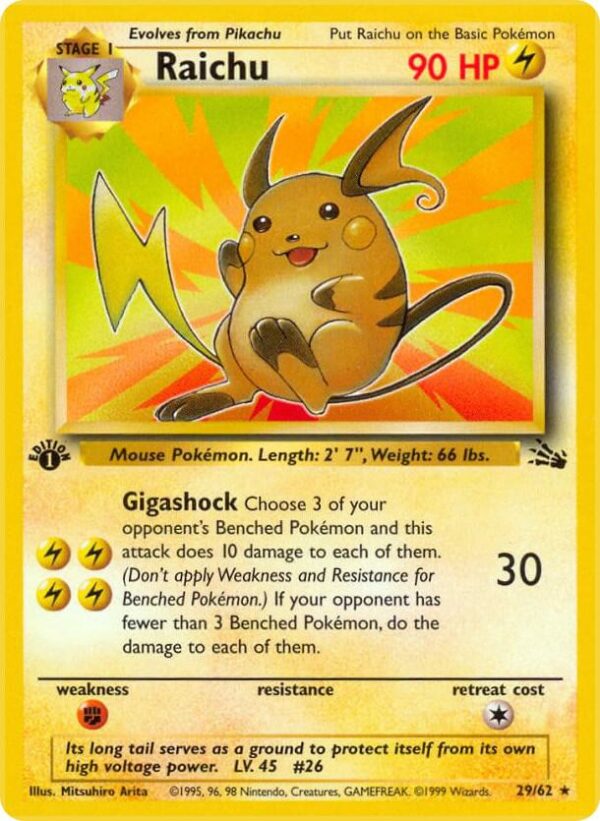 Raichu (29) 29/62 Unlimited Fossil Raichu (29) 29/62 Unlimited Fossil