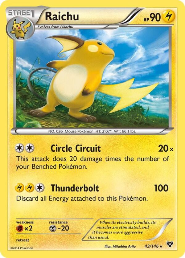 Raichu 43/146 Reverse Holofoil XY Base Set Raichu 43/146 Reverse Holofoil XY Base Set
