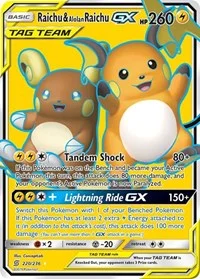 Raichu & Alolan Raichu GX (Full Art) | 220/236 | Holofoil | SM - Unified Minds