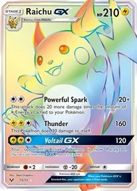 Raichu GX (Secret) | 75/73 | Holofoil | Shining Legends