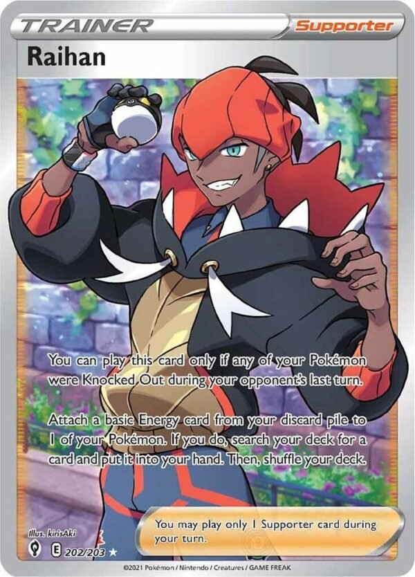 Raihan (Full Art) 202/203 Holofoil SWSH07: Evolving Skies Raihan (Full Art) 202/203 Holofoil SWSH07: Evolving Skies