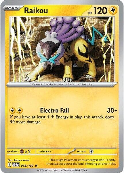 Raikou 048/132 Holofoil ME01: Mega Evolution
