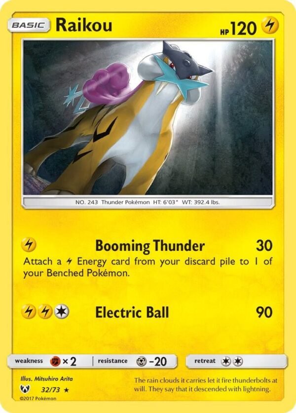 Raikou 32/73 Reverse Holofoil Shining Legends Raikou 32/73 Reverse Holofoil Shining Legends