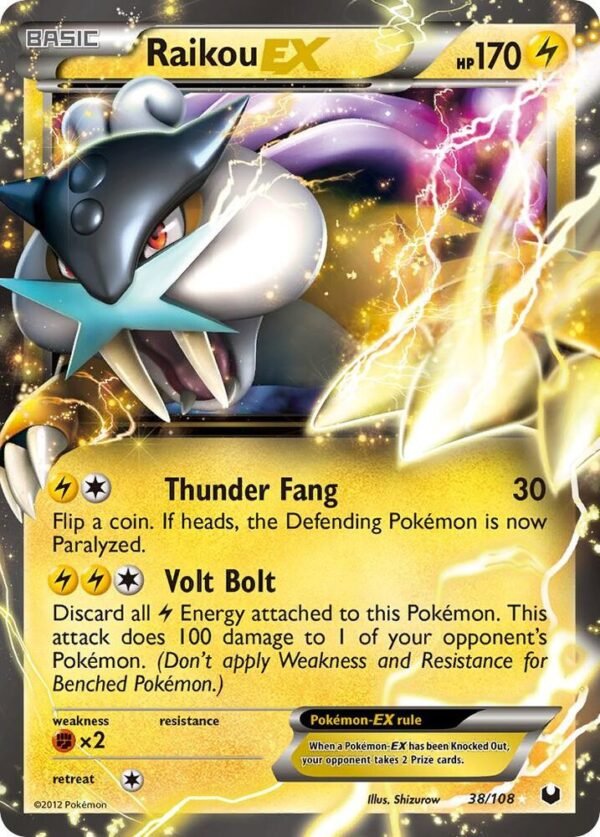 Raikou EX 38/108 Holofoil Dark Explorers Raikou EX 38/108 Holofoil Dark Explorers