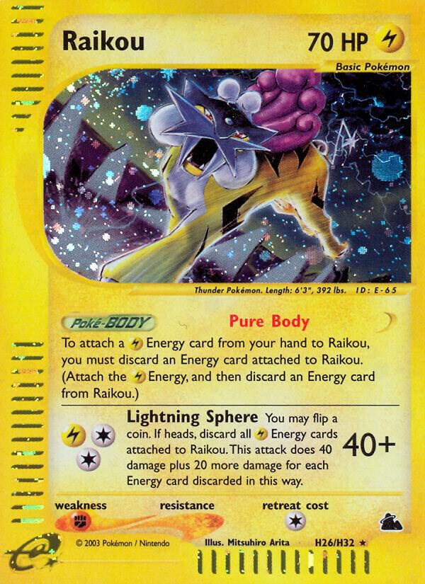 Raikou (H26) H26/H32 Holofoil Skyridge Raikou (H26) H26/H32 Holofoil Skyridge