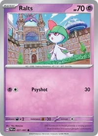 Ralts | 027/091 | Reverse Holofoil | SV: Paldean Fates