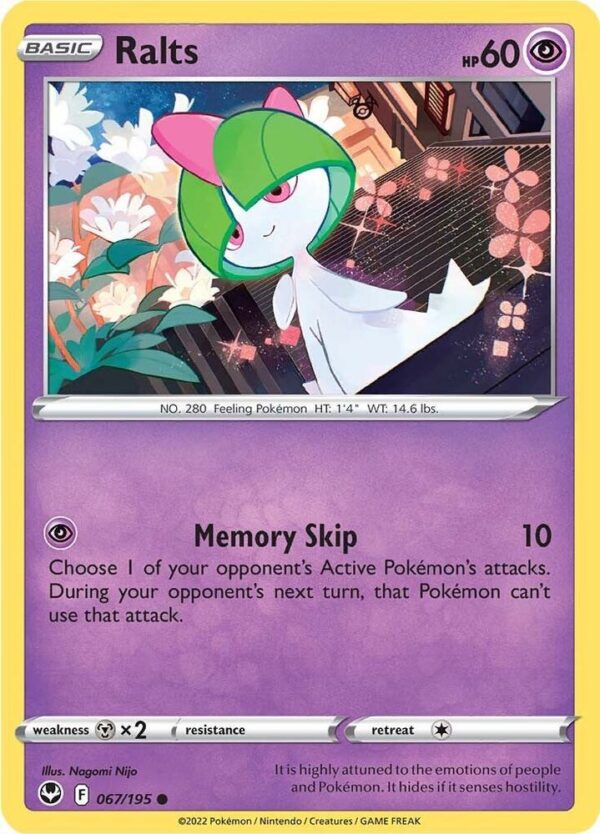Ralts 067/195 Normal SWSH12: Silver Tempest