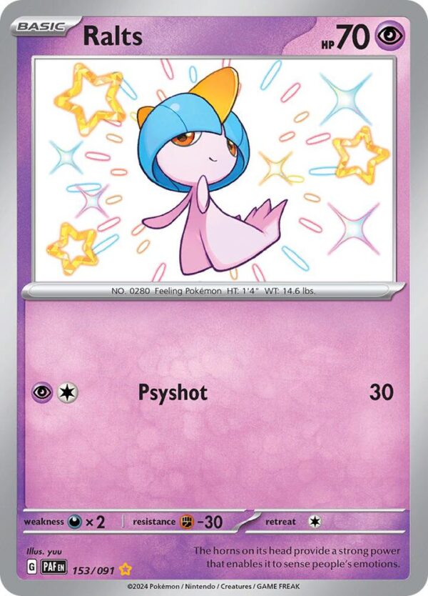 Ralts 153/091 Holofoil SV: Paldean Fates Ralts 153/091 Holofoil SV: Paldean Fates