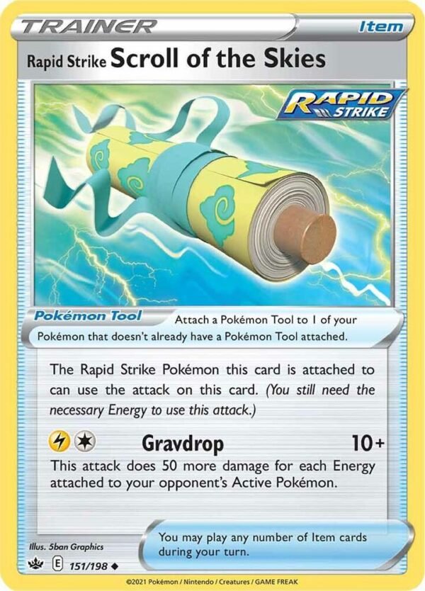 Rapid Strike Scroll of the Skies 151/198 Reverse Holofoil SWSH06: Chilling Reign Rapid Strike Scroll of the Skies 151/198 Reverse Holofoil SWSH06: Chilling Reign