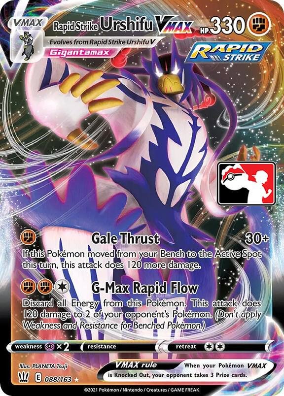 Rapid Strike Urshifu VMAX 088/163 Holofoil Prize Pack Series Cards Rapid Strike Urshifu VMAX 088/163 Holofoil Prize Pack Series Cards