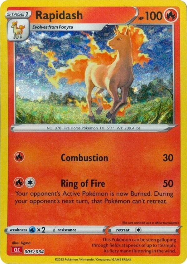 Rapidash 005/034 Holofoil Trading Card Game Classic Rapidash 005/034 Holofoil Trading Card Game Classic