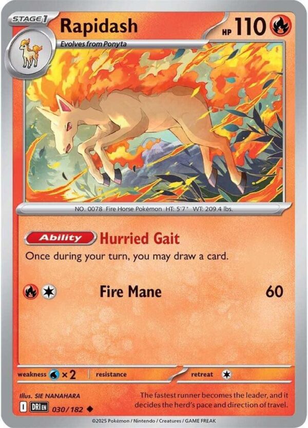 Rapidash 030/182 Reverse Holofoil SV10: Destined Rivals