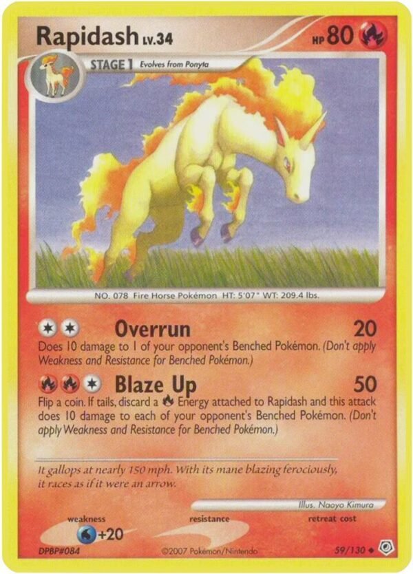 Rapidash 59/130 Reverse Holofoil Diamond and Pearl