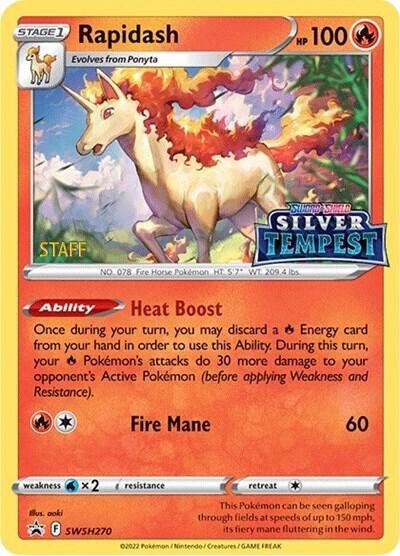 Rapidash SWSH270 (Prerelease) [STAFF] Holofoil SWSH: Sword & Shield Promo Cards