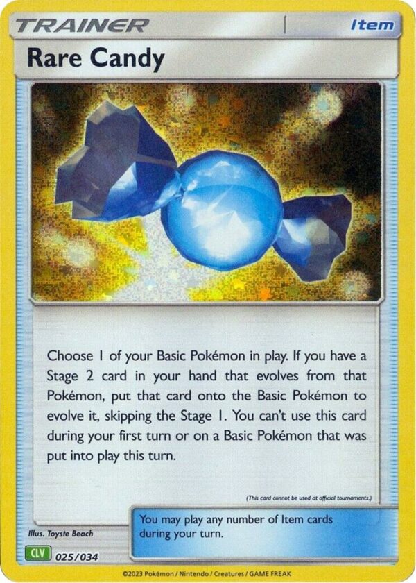 Rare Candy (CLV) 025/034 Holofoil Trading Card Game Classic