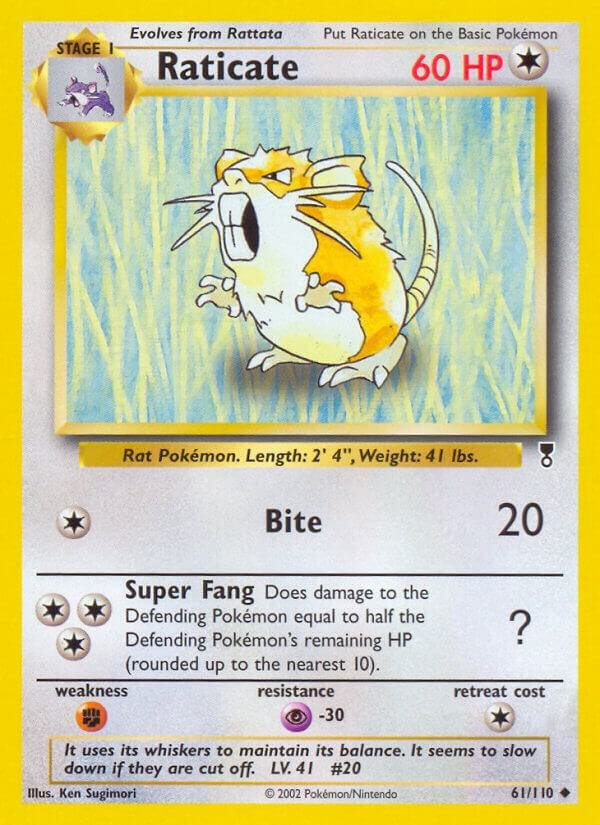Raticate 061/110 Reverse Holofoil Legendary Collection Raticate 061/110 Reverse Holofoil Legendary Collection